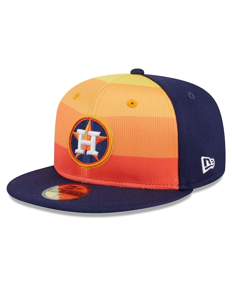 Men's New Era Orange Houston Astros 2024 Batting Practice 59FIFTY Fitted Hat