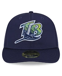 Men's New Era Navy Tampa Bay Rays 2024 Batting Practice Low Profile 59FIFTY Fitted Hat