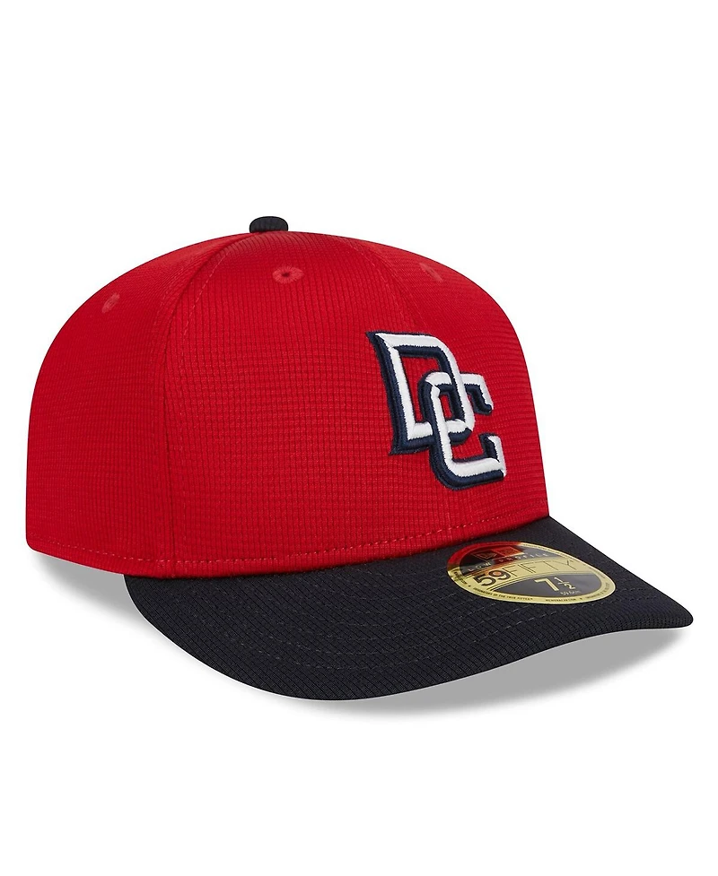 Men's New Era Red Washington Nationals 2024 Batting Practice Low Profile 59FIFTY Fitted Hat