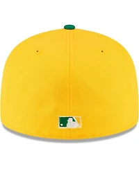 Men's New Era Gold Oakland Athletics City Flag 59FIFTY Fitted Hat