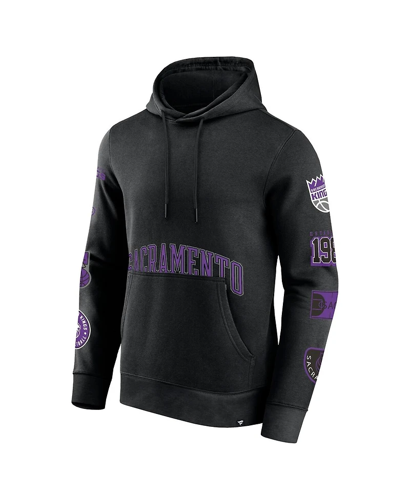 Men's Fanatics Black Sacramento Kings Home Court Pullover Hoodie