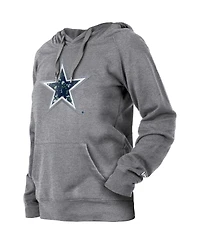 Women's New Era Gray Dallas Cowboys Floral Raglan Pullover Hoodie