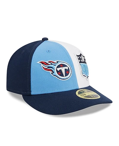 Men's New Era Light Blue, Navy Tennessee Titans 2023 Sideline Low Profile 59FIFTY Fitted Hat