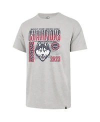 Men's '47 Brand Gray UConn Huskies 2023 Ncaa Basketball National Champions Mascot T-shirt