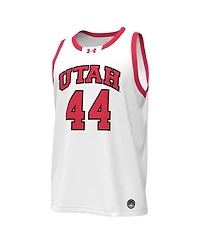 Men's Under Armour #44 White Utah Utes Replica Basketball Jersey