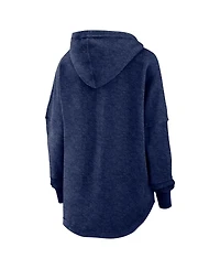 Women's Fanatics Heather Navy Distressed Washington Capitals Lux Lounge Helmet Arch Pullover Hoodie