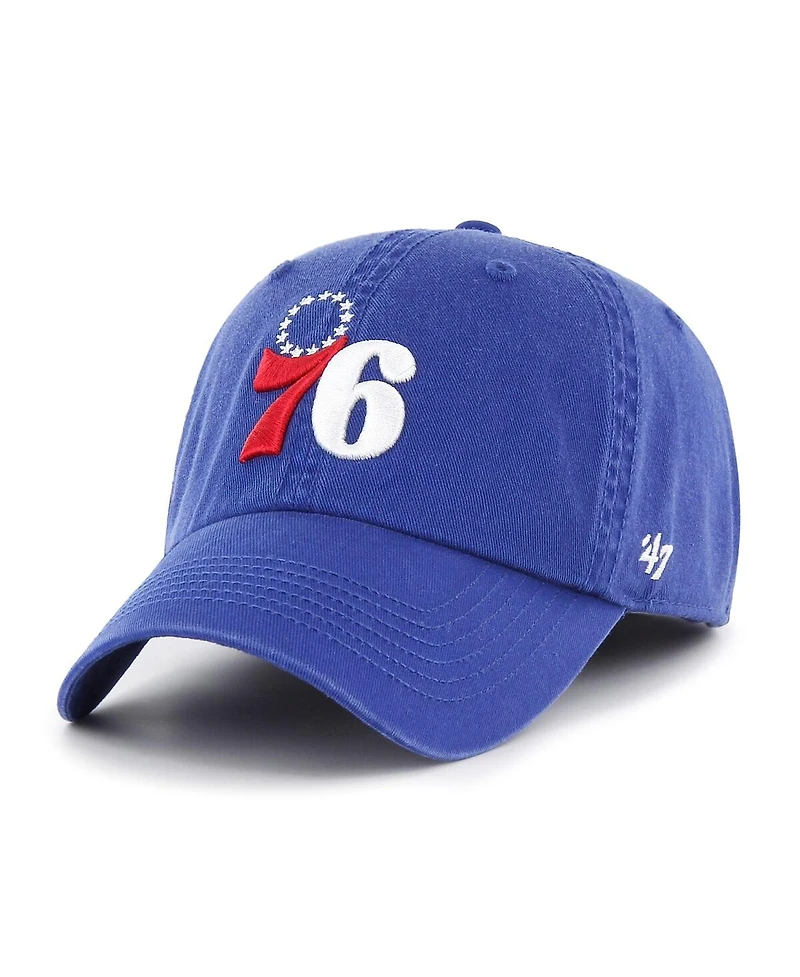 Men's '47 Brand Royal Philadelphia 76ers Classic Franchise Fitted Hat