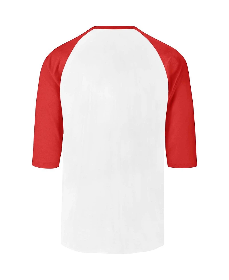 Men's '47 Brand Cream Distressed Miami Marlins City Connect Crescent Franklin Raglan Three-Quarter Sleeve T-shirt