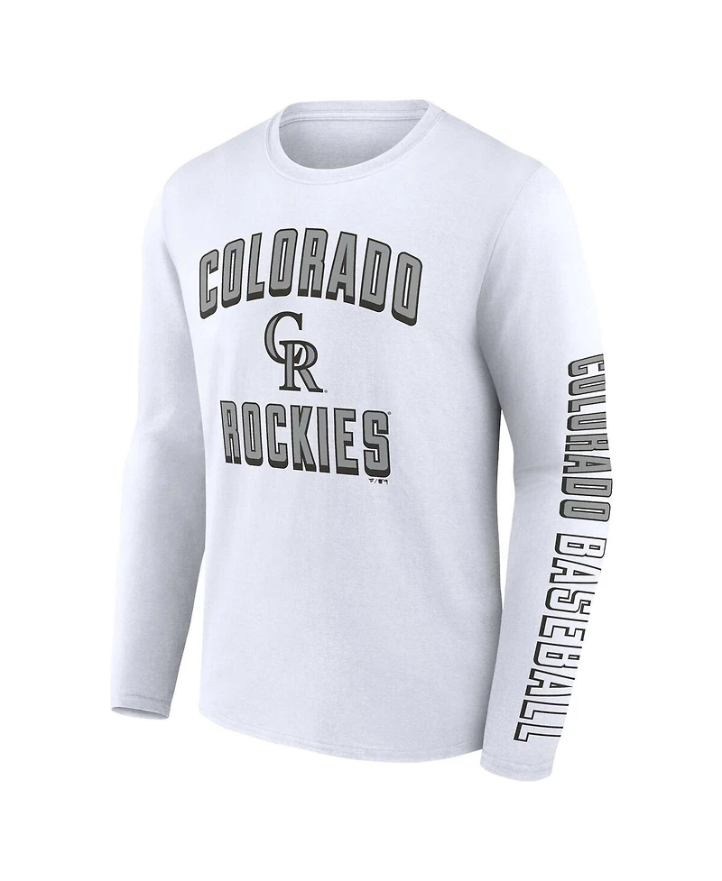 Men's Fanatics Black, White Colorado Rockies Two-Pack Combo T-shirt Set