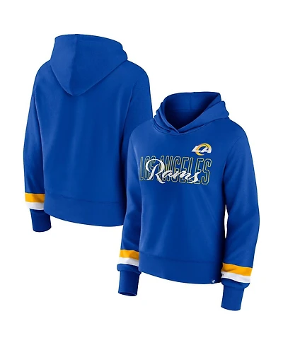 Women's Fanatics Royal Los Angeles Rams Over Under Pullover Hoodie