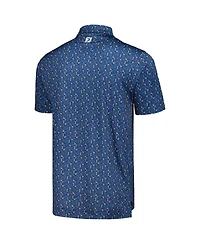 Men's FootJoy Navy The Players Custom Print Performance Polo Shirt