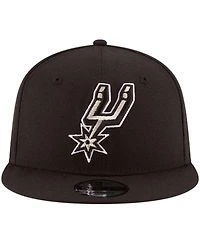 Men's New Era Black San Antonio Spurs Official Team Color 9FIFTY Snapback Hat