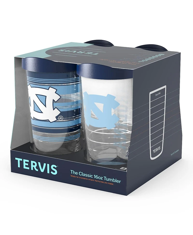 Tervis Tumbler North Carolina Tar Heels Four-Pack 16 Oz Classic Tumbler Set