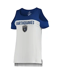 Women's Fanatics White San Jose Earthquakes Iconic Pure Dedication Cold Shoulder T-shirt