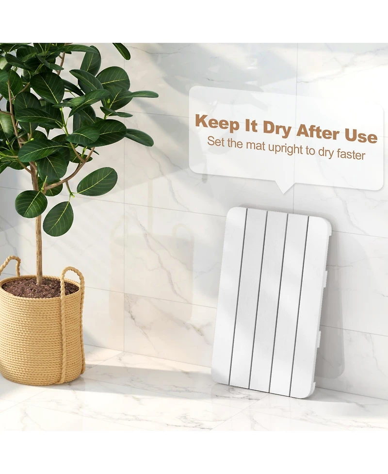 21.5" x 13.5" Bath Mat Waterproof Hips Spa Shower with Non Slip Foot Pads