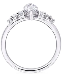 Moissanite (1-1/8 ct. t.w.) Marquise-Cut Engagement Ring Sterling Silver