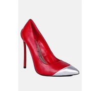 cidra silver dip stiletto heels pumps