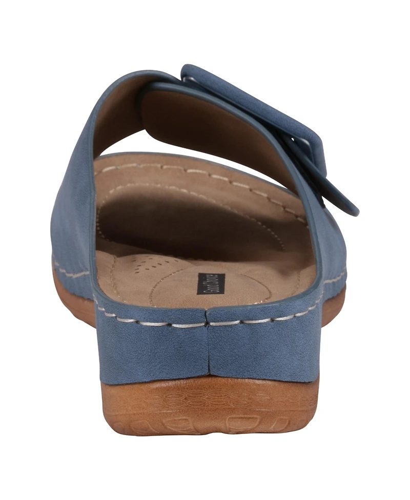 Gc Shoes Women's Hamden Buckle Comfort Flat Sandals