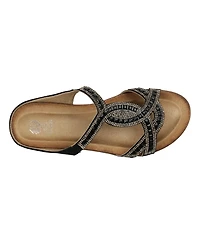 Gc Shoes Women's Alora Embellished Slide Flat Sandals