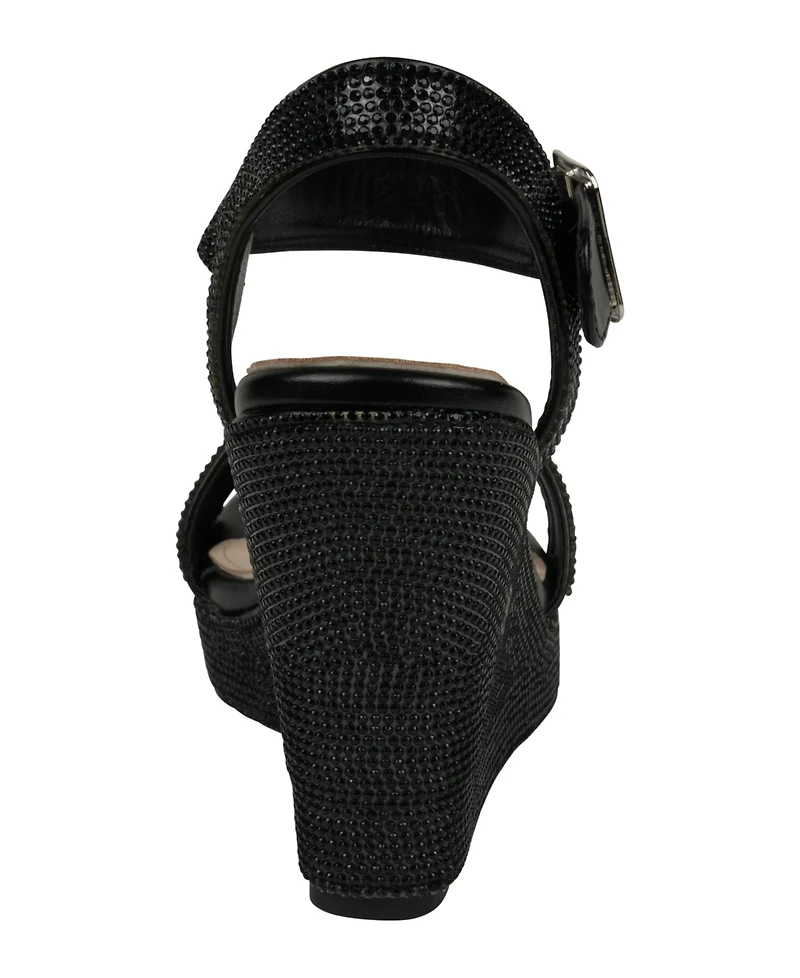 Gc Shoes Women's Betty Embellished Wedge Slingback Sandals
