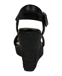 Gc Shoes Women's Betty Embellished Wedge Slingback Sandals