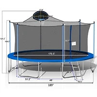 Streamdale Furniture 16FT Trampoline with Basketball Hoop & Safety Enclosure