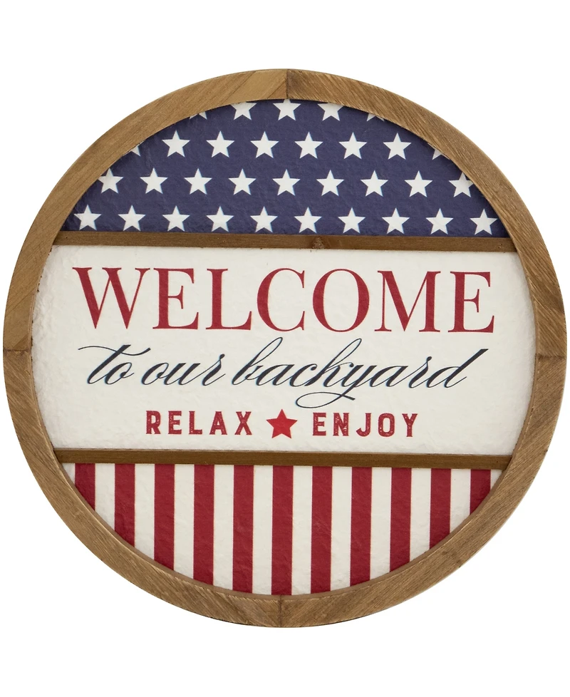 Northlight Welcome to our Backyard Americana Framed Wall Sign, 11.75"