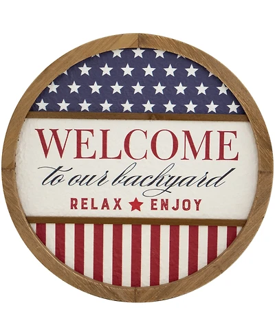 Northlight Welcome to our Backyard Americana Framed Wall Sign, 11.75"