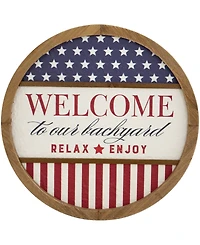 Northlight Welcome to our Backyard Americana Framed Wall Sign, 11.75"