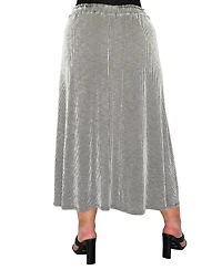 Coin 1804 Plus Span Rail Textured Rib Elastic Waist Maxi Skirt