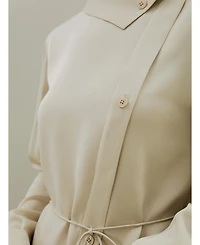 Lilysilk Women's Asymmetrical Shirt with Waist Tie