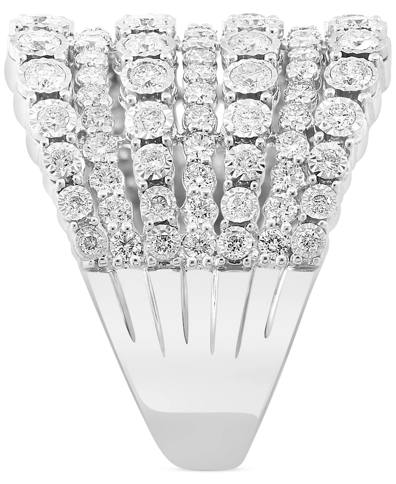 Effy Diamond Multirow Ring (1-3/8 ct. t.w.) in 14k White Gold