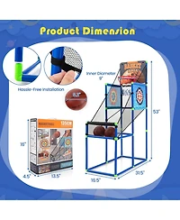 2-in-1 Kids Basketball Arcade & Sticky Balls Game w/Electronic Scoreboard Sound