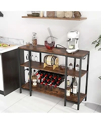 Cabinet Bar Table Rack for Drinks Glasses with Power Outlets