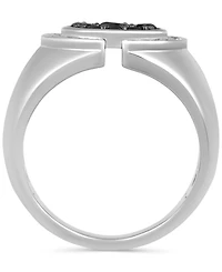 Men's Black Diamond & White Diamond (1 ct. t.w.) Ring in Sterling Silver