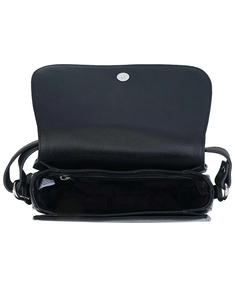 Mancini Pebbled Isabella Leather Crossbody Handbag