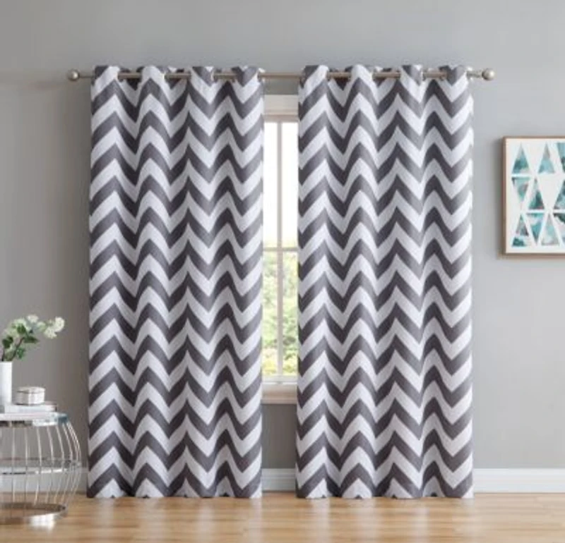 Broadway Stripe Decorative Semi Sheer Light Filtering Grommet Window Treatment Curtain Drapery Panels For Bedroom Living Room Set Of 2 Panels
