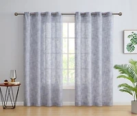 Hlc.Me Jefferson Faux Silk Semi Sheer Light Filtering Microfiber Lined Grommet Lightweight Window Curtains Drapery For Bedroom Dining Room Living Room 2 Panels