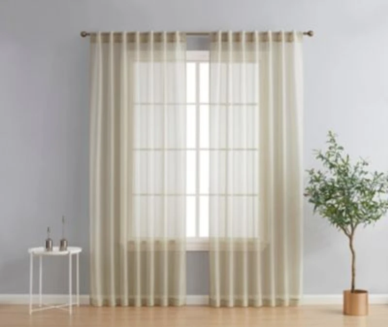Hlc.Me Joyce Lace Sheer Kitchen Cafe Curtain Tiers For Small Windows Kitchen Bathroom 30 W X 36 L Inch Pair