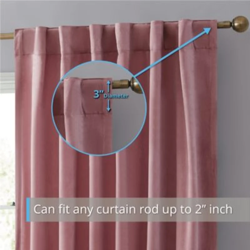 Hlc.Me Lopez Velvet Premium Soft Light Filtering Back Tab Rod Pocket Window Treatment Curtain Drapery Panels For Bedroom Living Room Set Of 2 Panels