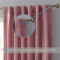 Hlc.Me Lopez Velvet Premium Soft Light Filtering Back Tab Rod Pocket Window Treatment Curtain Drapery Panels For Bedroom Living Room Set Of 2 Panels