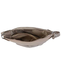 Mancini Pebbled Collection Susan Leather Crossbody Hobo Bag