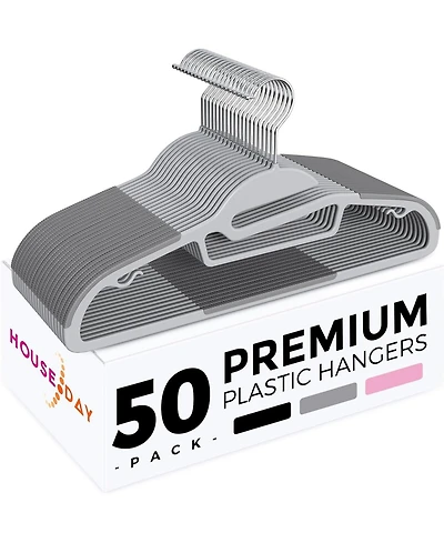 16.3 Inch Heavy Duty Plastic Hangers 50 Pack