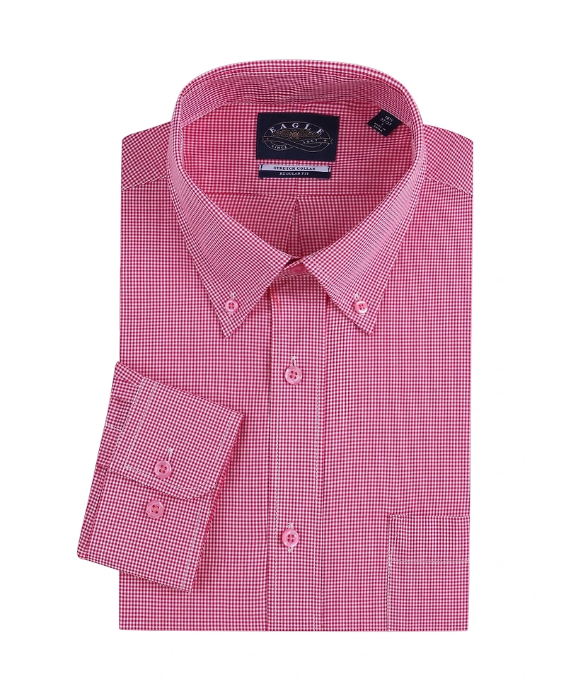 Eagle Men's Stretch Collar Gingham Poplin Shirt