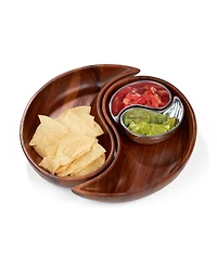 Nambe Yin Yang Chip and Dip Set, 4 Pieces