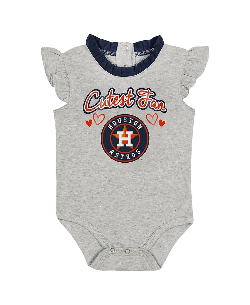 Baby Boys and Girls Fanatics Navy, Gray Houston Astros Two-Pack Fan Bodysuit Set