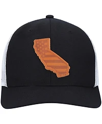Men's Local Crowns Black California Leather Patch Trucker Snapback Hat