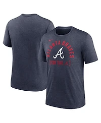 Men's Nike Heather Navy Atlanta Braves Swing Big Tri-Blend T-shirt
