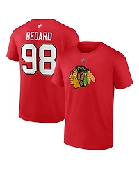 Men's Fanatics Connor Bedard Chicago Blackhawks 2023 Nhl Draft Authentic Stack Player Name and Number T-shirt
