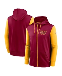 Men's Nike Burgundy Washington Commanders Performance Full-Zip Hoodie